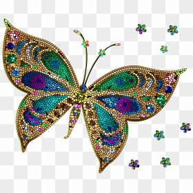 Colorful Tiled Butterfly Clip Arts - Colourful Butterfly Clip Art, HD Png Download - butterfly.png