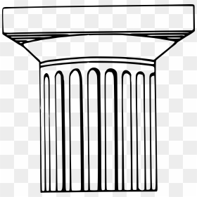 Pillar Vector Silhouette - Doric Column Drawing Easy, HD Png Download - column png