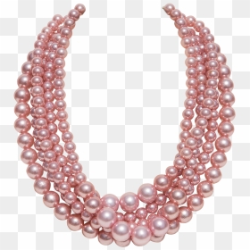 Pink Pearl Necklace Png Freeuse - Pink Pearl Necklace Transparent, Png Download - pearl necklace png