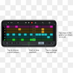 Beat Sequencer Touch Instrument - Garageband Beat Sequencer Songs, HD Png Download - grid pattern png