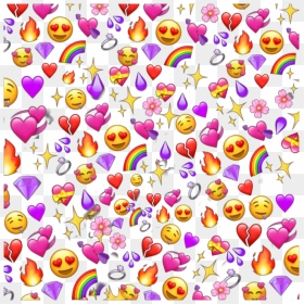 Hearts Emoji Background Png, Transparent Png - phone emoji png
