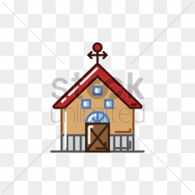 Barn House Vector Image - Illustration, HD Png Download - house vector png