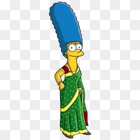 Marge Simpson In Saree , Png Download - Lisa Maggie Lisa Simpsons Characters, Transparent Png - marge simpson png