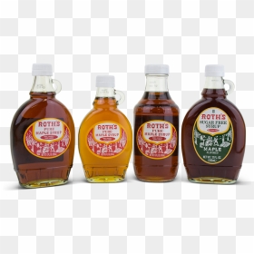 Bottles Of Various Kinds Of Roth"s Pure Maple Syrup - Bottle, HD Png Download - maple syrup png