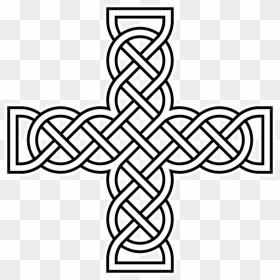 Transparent Celtic Design Png - Celtic Knot Christian Cross, Png Download - cross clipart black and white png