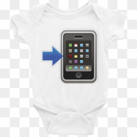 Emoji Baby Short Sleeve One Piece - Mobile Phone, HD Png Download - phone emoji png