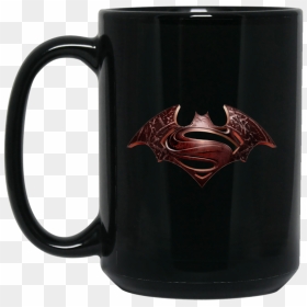 Batman Vs Superman Logo Bm15oz 15 Oz - Baby Yoda Coffee Mug, HD Png Download - batman v superman logo png