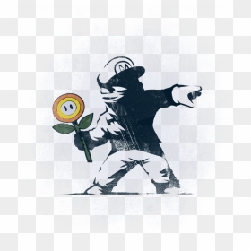 Mario Banksy Flower , Png Download - Banksy Mario Flower, Transparent Png - banksy png