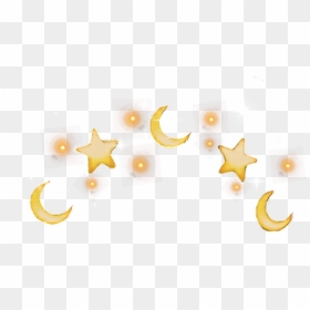 Moon Stars Star Crown Aesthetic Splash Tumblr Yellow - Stars And Moon Crown Png, Transparent Png - moon and stars png