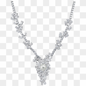 Ciro Jewelry Black Tie Annabelle Necklace Silver White - Necklaces Png, Transparent Png - pearl necklace png