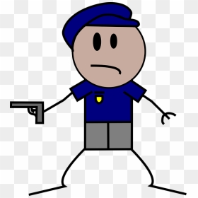 Cop Pistol Gun People Police Sheriff Weapon - Police Officer Stick Figure, HD Png Download - cop png