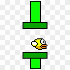 Flappy Bird With Tube - Flappy Birdpixel Art, HD Png Download - flappy bird png
