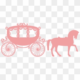 Transparent Cinderella Carriage Silhouette Png - Silhouette Cinderella Horse And Carriage, Png Download - cinderella carriage png