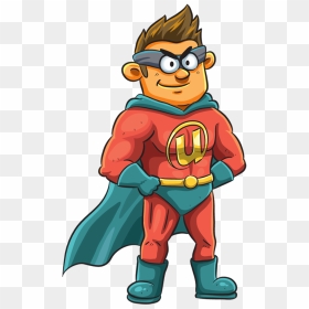 Amazing Superhero With Cape Standing With Hands On - Vector Graphics, HD Png Download - superman cape png