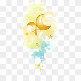 Painted Fairy Moon And Star Pattern Elements - Illustration, HD Png Download - moon and stars png