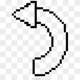 Flecha Esquerda Curva Desenho Para Colorir - Simple Pixel Art Emoji, HD Png Download - flecha roja png
