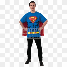 Adult Superman Cape T-shirt - Superman Shirt With Cape, HD Png Download - superman cape png