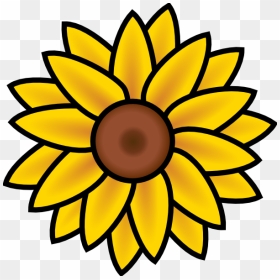 Outline Of A Sun Flower, HD Png Download - sunflower clipart png