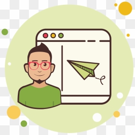 Man Window Paper Plane Icon , Png Download - Portable Network Graphics, Transparent Png - plane icon png
