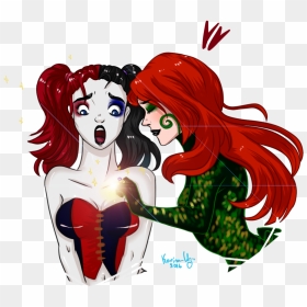 Poison Ivy Harley Quinn Art Batman Drawing - Harley Quinn Poison Ivy Married, HD Png Download - poison ivy png