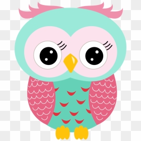 Coruja Rosa E Azul - Clip Art Owl Cute, HD Png Download - ovo owl png
