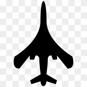 Airplane Top Or Bottom View Of Black Silhouette Shape - Avion De Chasse Logo, HD Png Download - plane icon png