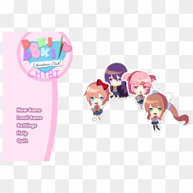 Mediadoki Doki Chibi Club - Doki Doki Literature Club Title Screen, HD Png Download - doki doki literature club png