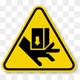 Pinch Point Warning Sign - Pinch Point Hazard Sign, HD Png Download - warning symbol png