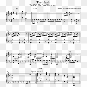 The Flash Sheet Music Composed By Sophie Julien/matt - Flash Theme Song Piano Easy, HD Png Download - the flash cw png