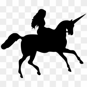 Woman Riding Unicorn Silhouette Clip Arts - Unicorn Silhouette Png, Transparent Png - unicorn silhouette png