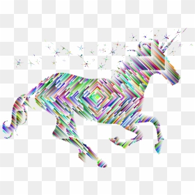 Prismatic Magical Unicorn Silhouette Concentric Clip - Unicorn Silhouette Line, HD Png Download - unicorn silhouette png