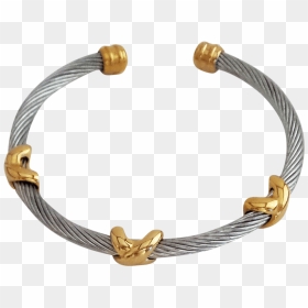 X Bracelet Stainless Steel Cable Gold Plated X"s, - Bracelet, HD Png Download - gold plate png