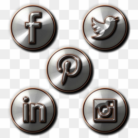 Transparent Social Media Icons Vector Png - Social Media Metal Icons, Png Download - social media icons vector png