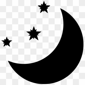 Moon And Stars - Silhouette Moon And Star Svg, HD Png Download - moon and stars png