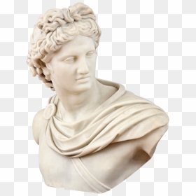 19th Century Italian Large Marble Bust Of Apollo - Apollo Statue Transparent, HD Png Download - roman bust png