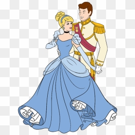 Cinderella And Prince Charming Clip Art - Cartoon Cinderella And Prince Charming, HD Png Download - cinderella carriage png