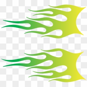 Pair Of Flames Yellow Green - Graphics, HD Png Download - green flames png