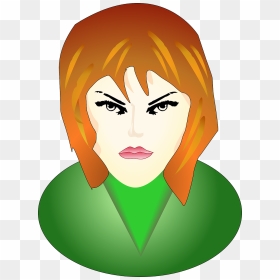 Girl Face Vector Clipart, HD Png Download - anger png