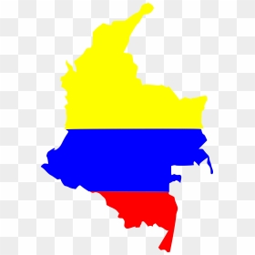 Colombia Clip Arts - Colombia Flag Map, HD Png Download - bandera colombia png