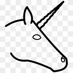 Unicorns Head, Profile, Silhouette, Cartoon, Horse, - Cartoon Unicorn Drawing Easy, HD Png Download - unicorn silhouette png