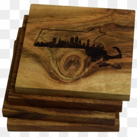 Boston Skyline Within Massachusetts State Outline Coasters - Plywood, HD Png Download - boston skyline png