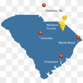 Map Of South Carolina, Including Marlboro County School - South Carolina State Png, Transparent Png - north carolina outline png