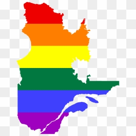 Lgbt Flag Map Of Quebec - Quebec Map Png, Transparent Png - gay flag png