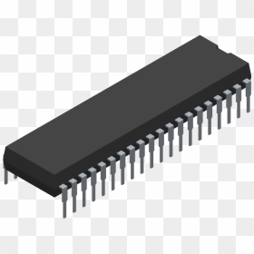 Pic16f59 I/p - Microchip - 3d Model - Dual In Line - Dual In-line Package, HD Png Download - microchip png