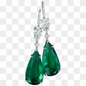Green Stone Earring Png Image - Transparent Background Diamond Earrings Jewelry Png, Png Download - earring png