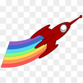 Rainbow Rocket Clip Arts - Rocket Ship Rainbow Rocket, HD Png Download - rocket icon png