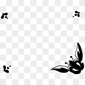 8 Simple Flower Frame - Simple Flower Design Black And White, HD Png Download - black design png