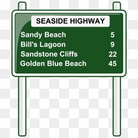 Road Distances Sign Clip Arts - Highway Sign Clip Art, HD Png Download - free sign png