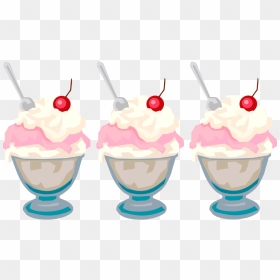 Free B*w Digi Of Ice Cream - Sundae, HD Png Download - ice cream clipart png