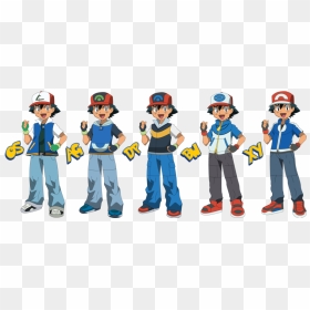 Pokemon Ash Through The Years , Png Download - Pokemon Ash Through The Years, Transparent Png - pokemon ash png